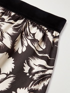 TOM FORD - Velvet-Trimmed Floral-Print Stretch-Silk Satin Boxer Briefs - Black