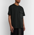 Y-3 - Oversized Shell-Panelled Cotton-Blend Jersey T-Shirt - Black