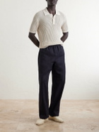 Frescobol Carioca - Vidal Ribbed Cotton and Linen-Blend Polo Shirt - Neutrals