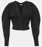 Alaïa Ribbed-knit wool-blend cardigan