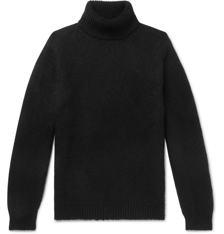 Photo: Massimo Alba - Milton Brushed-Cashmere Rollneck Sweater - Black