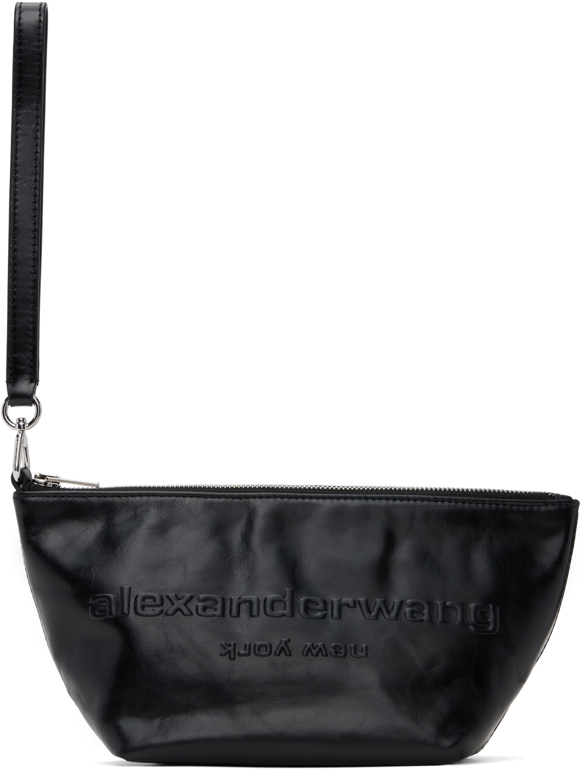 Alexander Wang Black Punch Wristlet Strap Clutch Alexander Wang