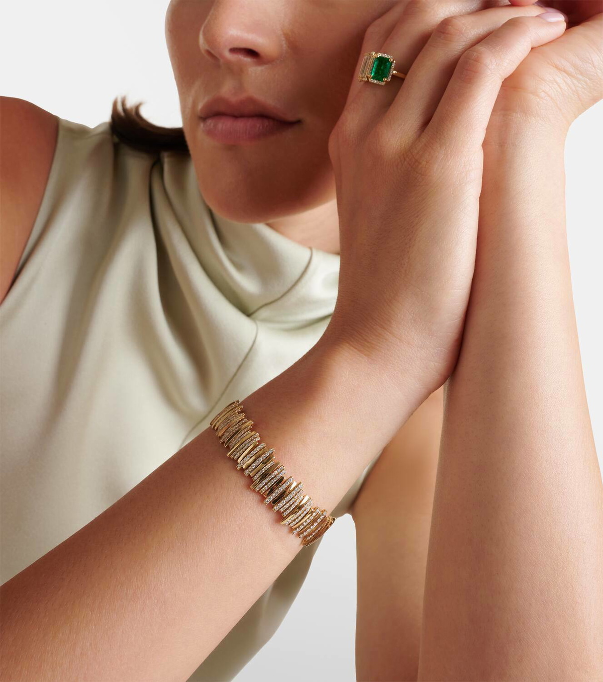 Suzanne Kalan Classic 18kt gold bracelet with diamonds