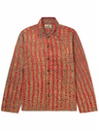 Karu Research - Tie-Dyed Padded Silk Overshirt - Orange