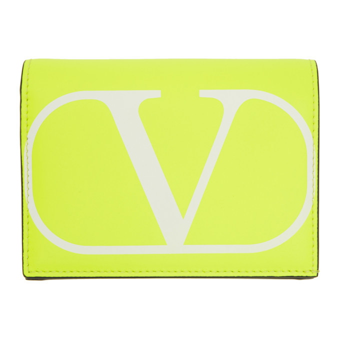 Photo: Valentino Yellow VLogo Flap French Wallet