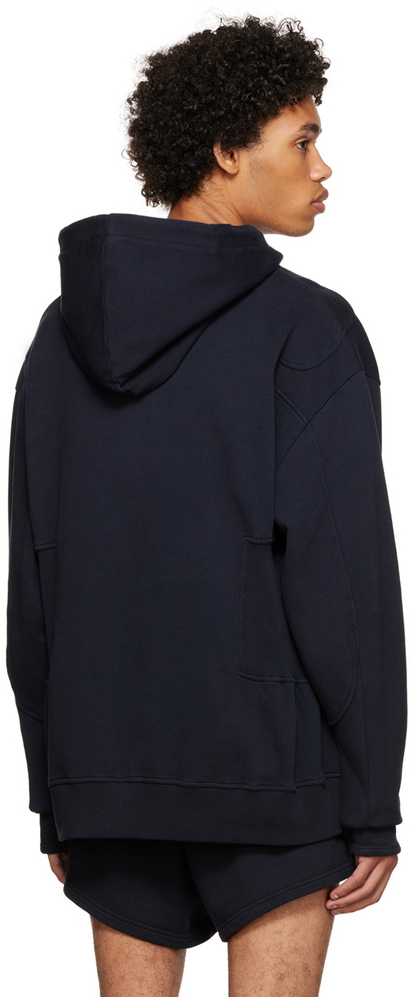 Luar Navy Paneled Hoodie