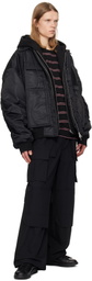 Juun.J Black MA-1 Work Bomber Jacket
