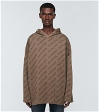 Balenciaga - Logo silk and wool-blend hoodie