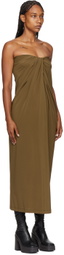 Rosetta Getty SSENSE Exclusive Khaki Knotted Midi Dress