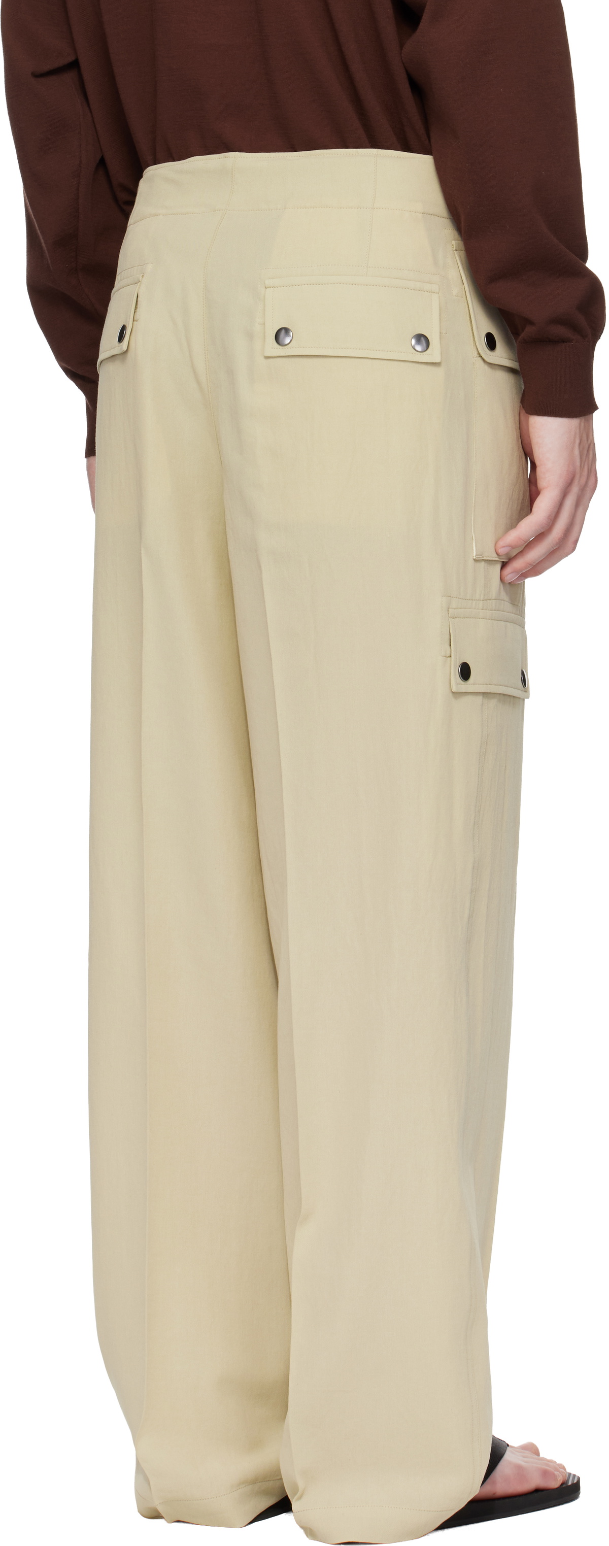 AURALEE　LIGHT COTTON WOOL VIYELLA CARGO AURALEE | Light Cotton Wool Viyella Cargo Pants - Black