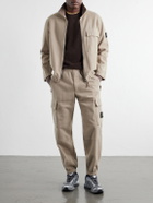Stone Island - Garment-Dyed Wool-Blend Nylon Flannel-TC Cargo Sweatpants - Brown