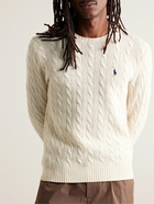 Polo Ralph Lauren - Slim-Fit Cable-Knit Wool and Cashmere-Blend Sweater - Neutrals