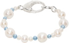 Hatton Labs SSENSE Exclusive White & Blue Pebbles Pearl Bracelet