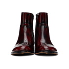 Maison Margiela Burgundy and Black Zip Boots