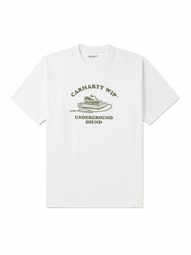 Photo: Carhartt WIP - Underground Sound Logo-Print Cotton-Jersey T-Shirt - White