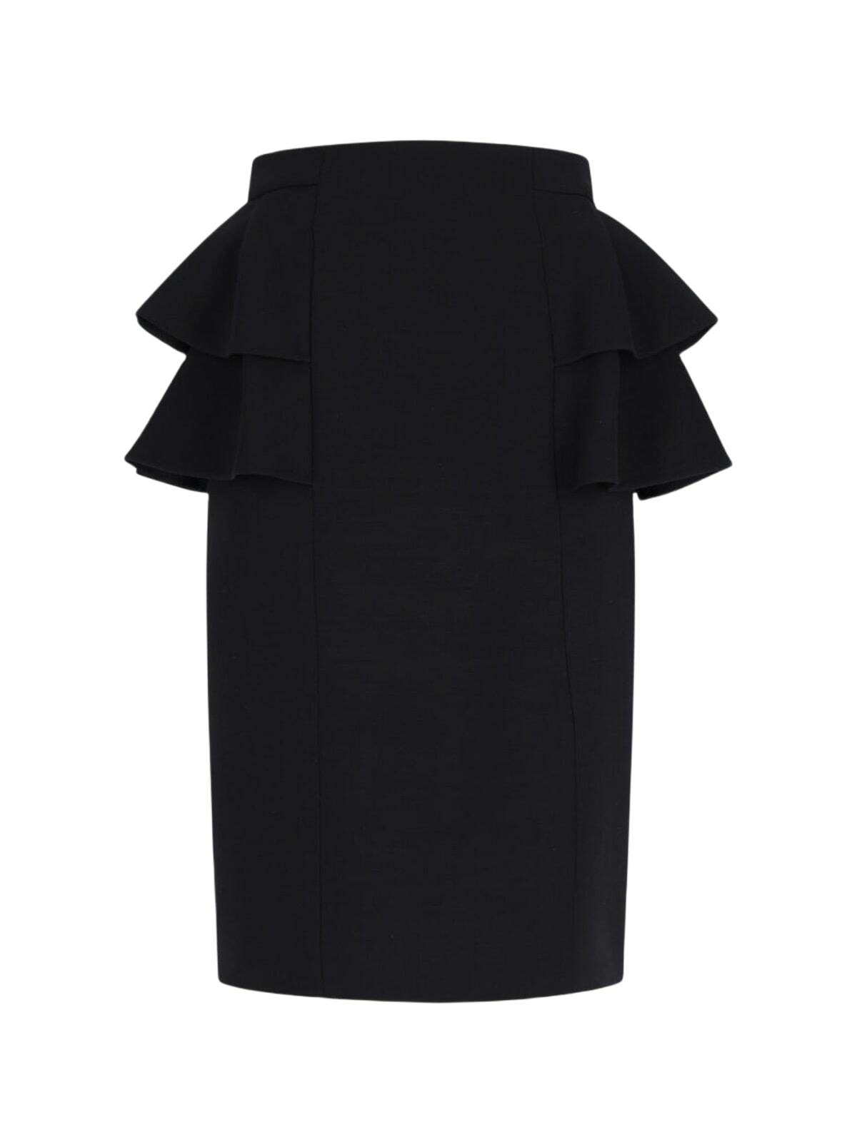 スカート Valentino Black skirt with ruffles on the sides Valentino Black Skirt With Ruffles On The Sides | Balardi