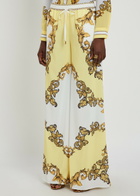 Alice + Olivia Ojai Printed Wide-leg Georgette Trousers Yellow