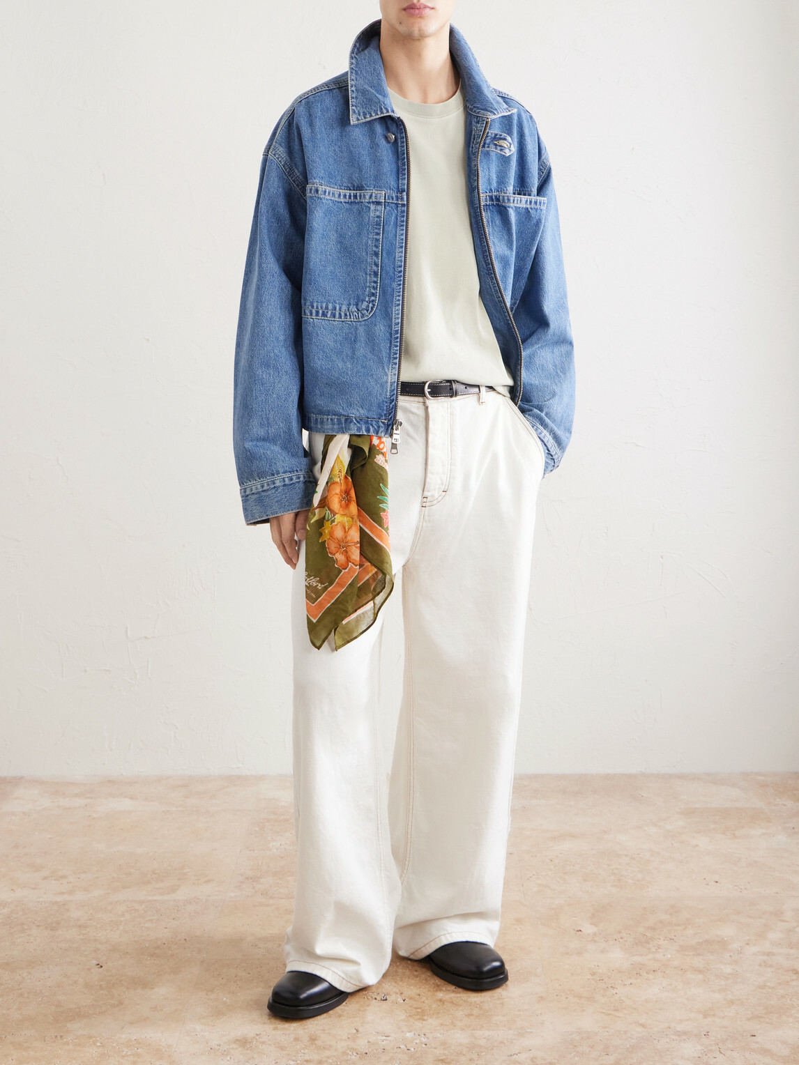 AGOLDE - Portman Oversized Cotton-Jersey T-Shirt - Neutrals