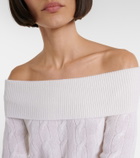 Ralph Lauren Collection Cable-knit off-shoulder cashmere sweater