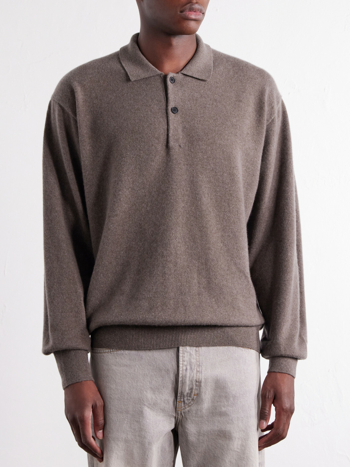 ssstein - Cashmere Polo Sweater - Gray