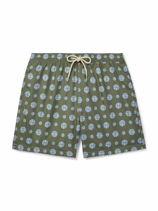 Photo: Massimo Alba - Kite Straight-Leg Mid-Length Printed Swim Shorts - Green