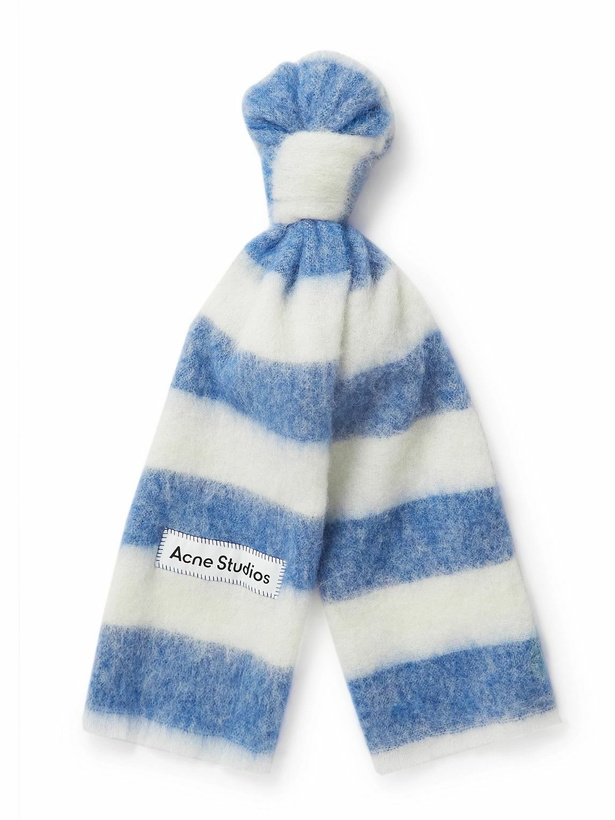 Photo: Acne Studios - Logo-Appliquéd Striped Knitted Scarf