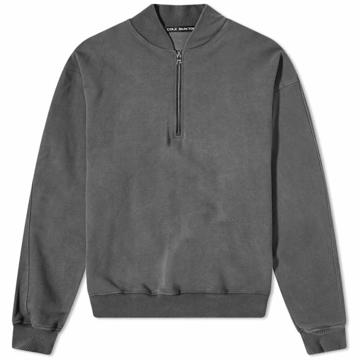 Photo: Cole Buxton Men's Warm Up Quarter Zip Sweat in Washed Black