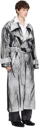 VAQUERA Black & White Painted Workwear Trench Coat