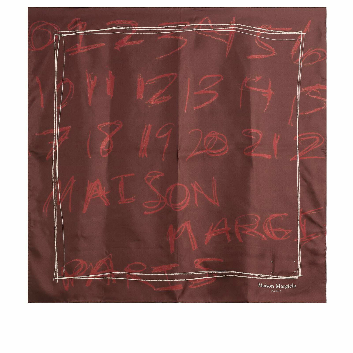 Maison Margiela Women's Number Scarf in Burgundy 