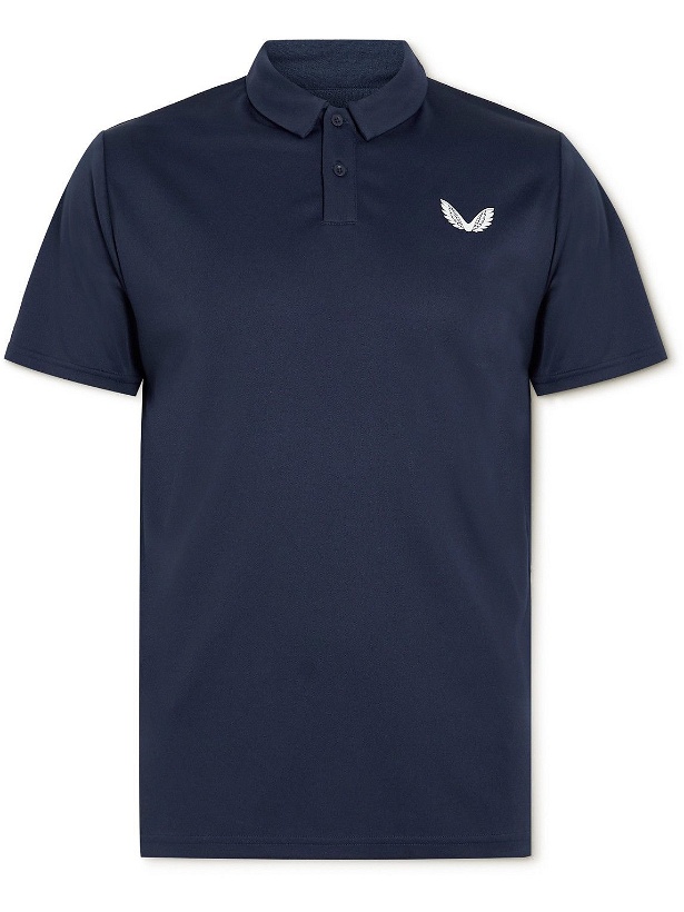 Photo: Castore - Tota Logo-Print Recycled Piqué Golf Polo Shirt - Blue