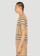 Check Polo Shirt in Beige