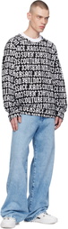 Versace Jeans Couture Black & White Logomania Sweatshirt