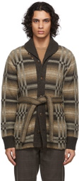 RRL Brown Wool Belted Cardigan