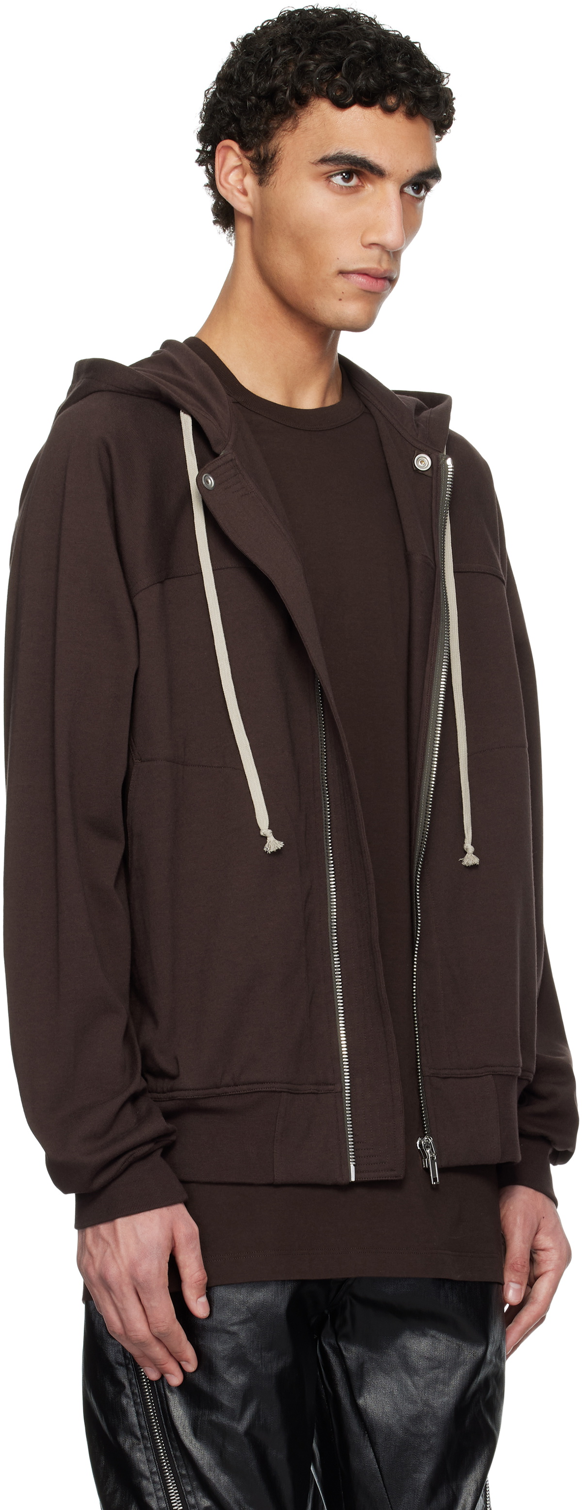 【RICK OWENS】25ss HOLLYWOOD WINDBREAKER M Rick Owens Brown Hollywood Windbreaker Hoodie Rick Owens