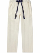Wales Bonner - Straight-Leg Crochet-Trimmed Linen and Cotton-Blend Pyjama Trousers - White
