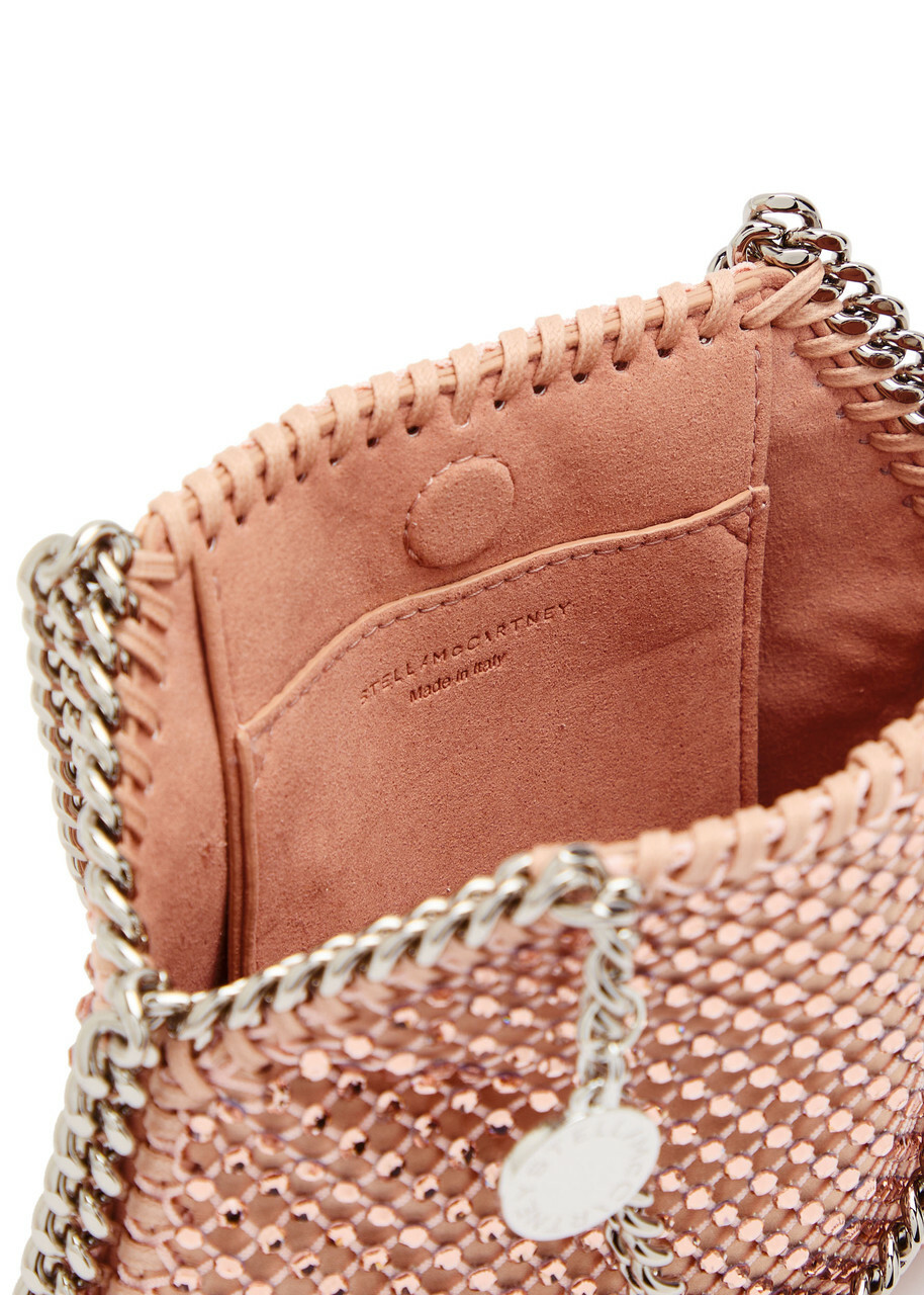 Stella Mccartney Falabella Mini Crystal-embellished Satin top Handle bag - Peach - One Size