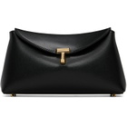 TOTEME Black Mini T-Lock Leather Clutch