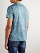 Etro - Logo-Embroidered Paisley-Print Cotton-Jersey T-Shirt - Blue