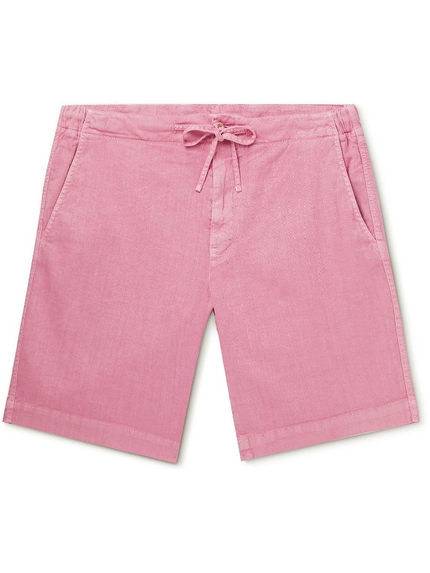 Photo: Loro Piana - Straight-Leg Linen-Blend Twill Drawstring Shorts - Pink