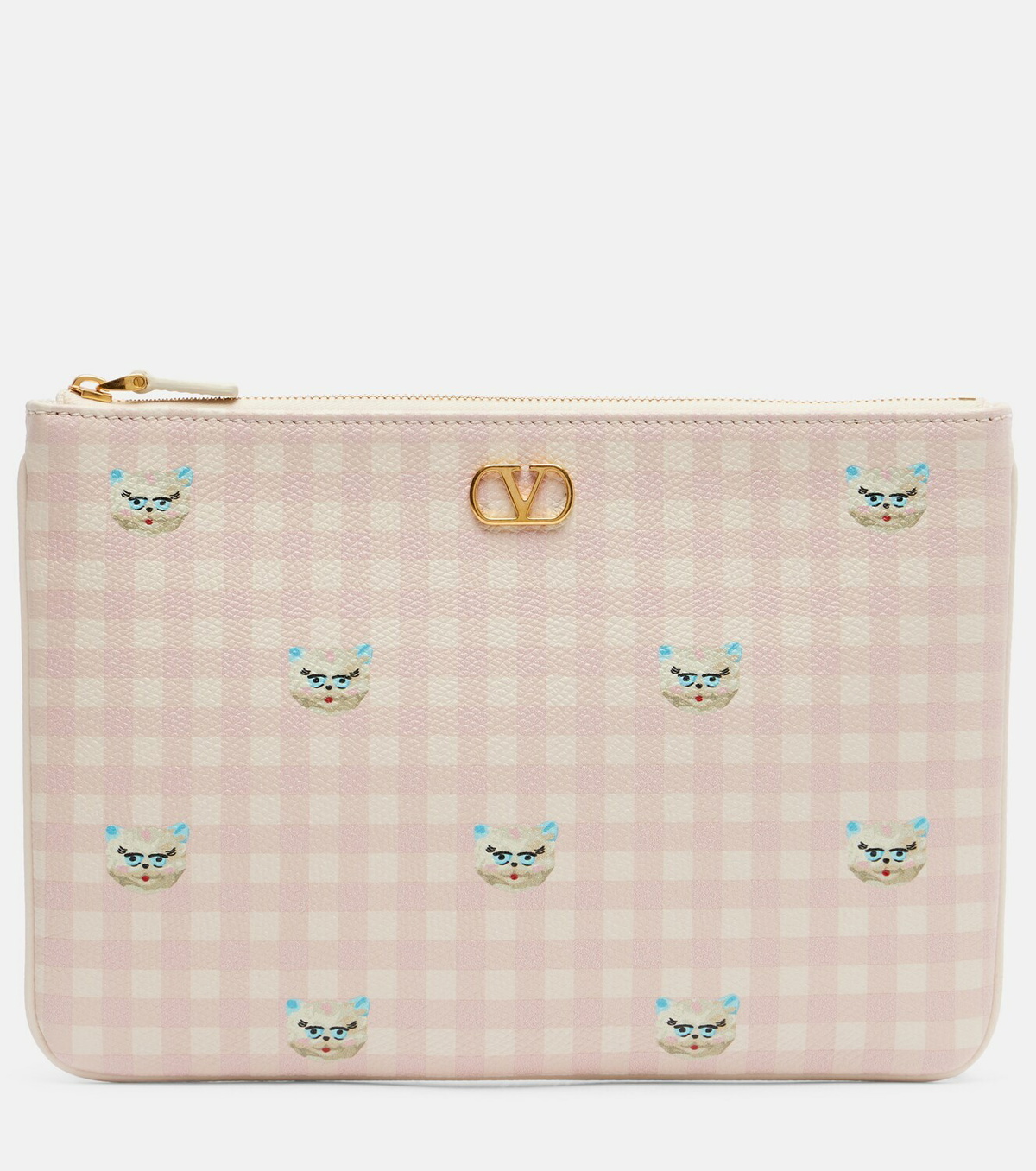 Valentino Garavani VLogo Medium printed leather pouch