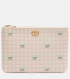 Valentino Garavani VLogo Medium printed leather pouch