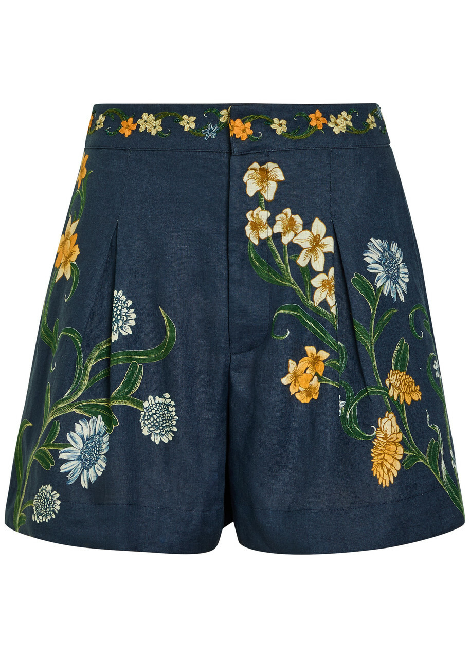 Agua BY Agua Bendita Maratea Floral Linen Shorts Multicoloured