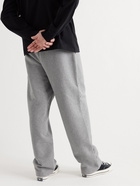 AMI PARIS - Logo-Embroidered Cotton-Jersey Sweatpants - Gray