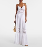 Anna Kosturova Filigree crochet halterneck maxi dress