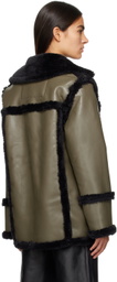 Proenza Schouler Khaki Patch Pocket Faux-Leather Jacket