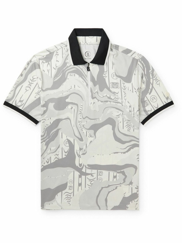 Photo: Bogner - Printed Stretch-Jersey Polo Shirt - Gray