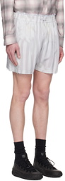 Collina Strada Blue Flower Stripe Odeon Boxer Shorts