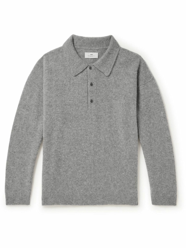 Photo: SSAM - Brushed Cashmere Polo Shirt - Gray