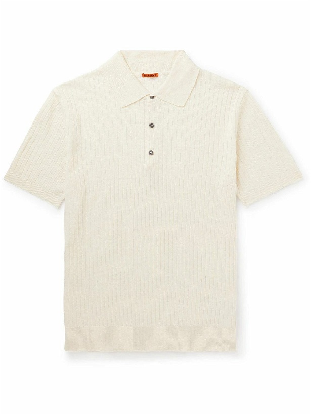 Photo: Barena - Marco Ribbed Linen and Cotton-Blend Jersey Polo Shirt - Neutrals