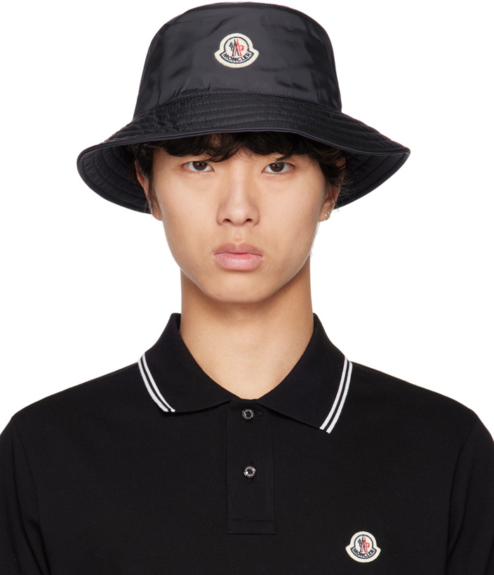 Photo: Moncler Navy Logo Bucket Hat